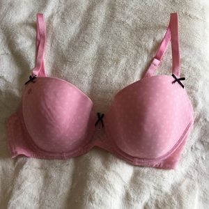 Pink with white polka dots bra from Betsey Johnson